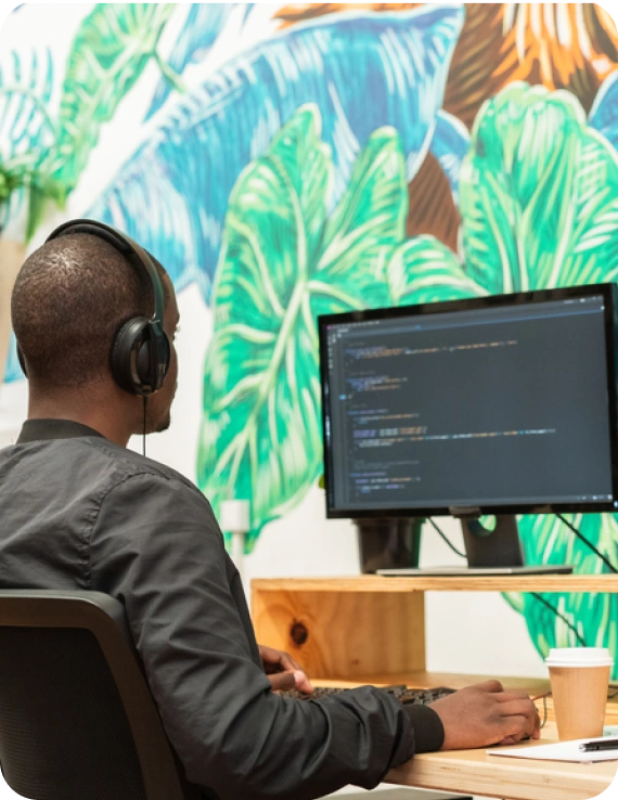 Man working with computer