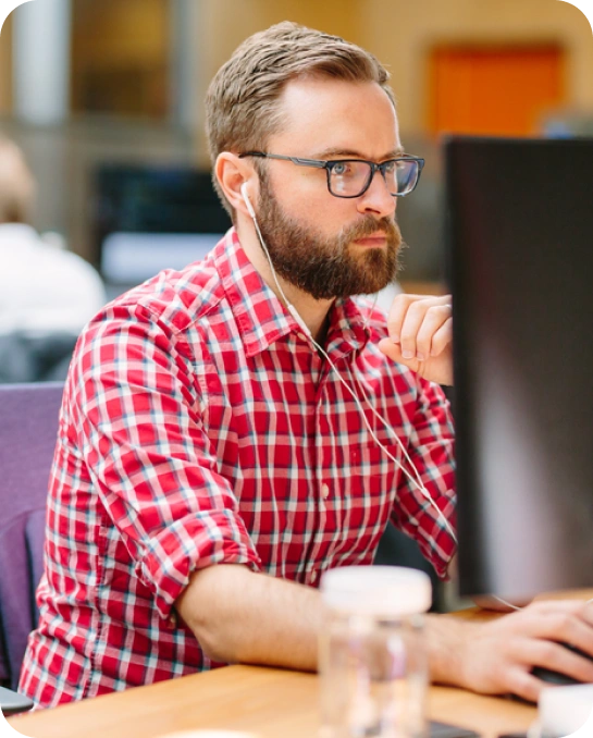 Man working with computer