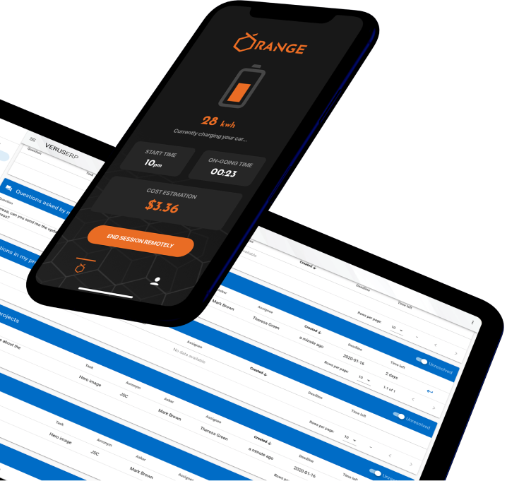 Phone image with an app on screen